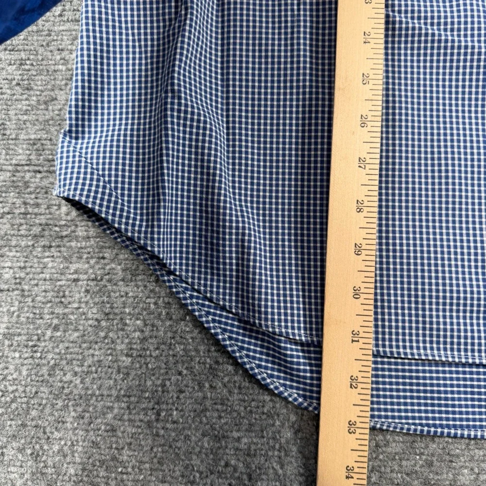 Polo Ralph Lauren Button Shirt Mens XXL Blue Gingham Performance Long Sleeve